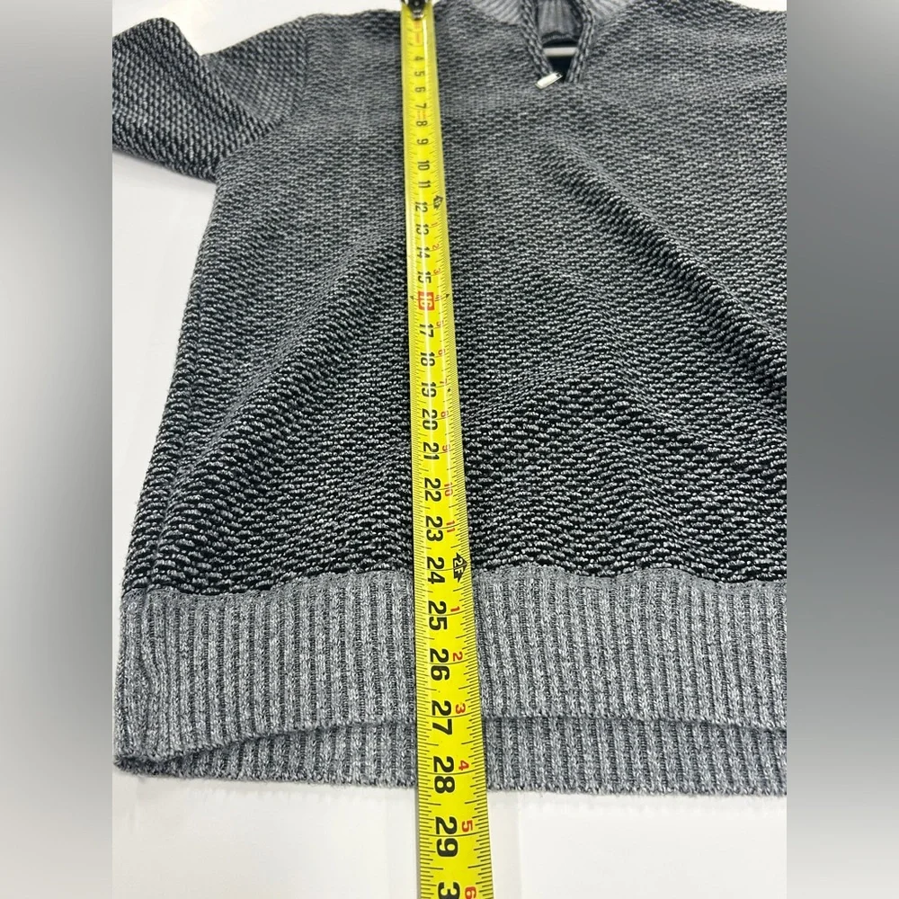 0334 Whipper In Large Quarter‎ Zip Pullover Sweater Gray Textured Casual Men’s